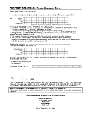 Tenant Guarantor Form