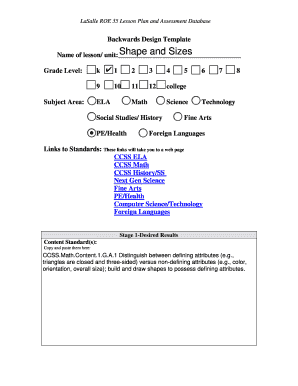 LaSalle ROE 35 Lesson Plan Template