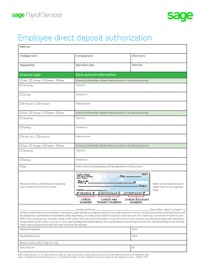 Employee Direct Deposit Authorization Form