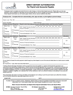Direct Deposit Authorization Form