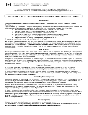 Canada Study Permit Application