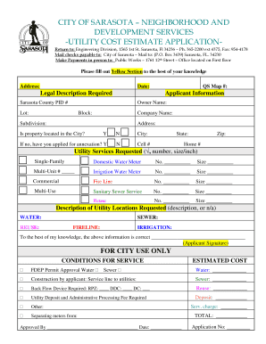 Utility Cost Estimate Application
