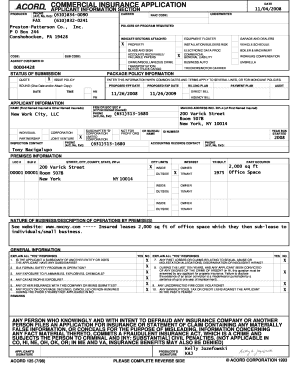 Commercial Insurance Application Form