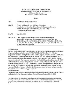 California Income Withholding for Support Form