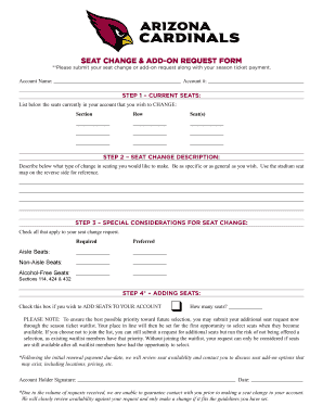 Fillable Online SEAT CHANGE ADD-ON REQUEST FORM Fax Email Print - pdfFiller