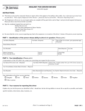 New York Driver Review Request Form