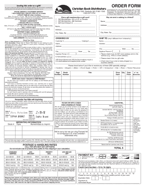 Christian Book Distributors Order Form