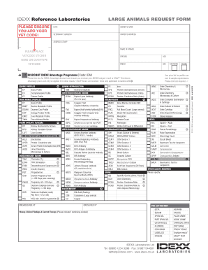 IDEXX Large Animals Request Form