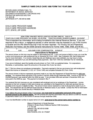 Missouri Child Care 1099 Form