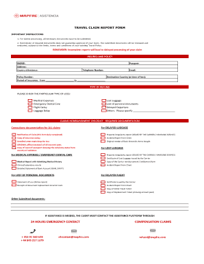 Travel Claim Report Form