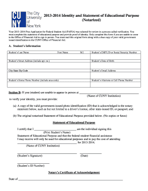 2013-2014 Identity and Statement of Educational Purpose