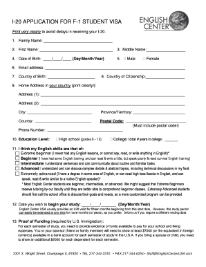 I-20 Application for F-1 Student Visa
