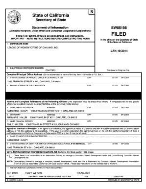 California Statement of Information