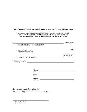 Landlord Certification Form