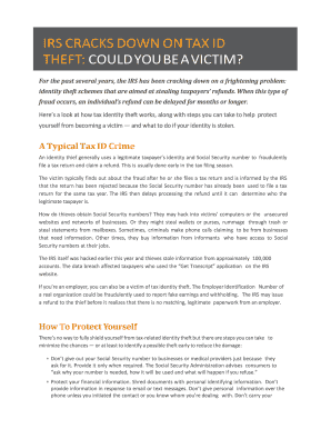 IRS Tax Identity Theft Prevention Guide