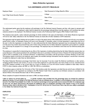 Salary Reduction Agreement