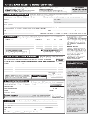 NJICLE Seminar Registration Form