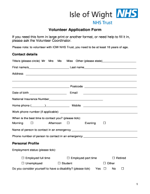 Volunteer Application Form