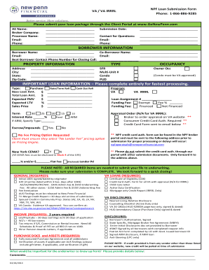 VA Loan Submission Form