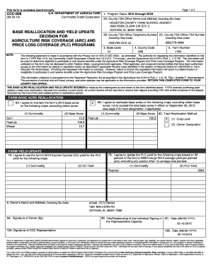USDA Base Reallocation and Yield Update Decision Form