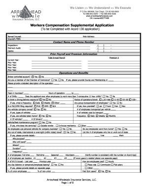 Workers Compensation Supplemental Application
