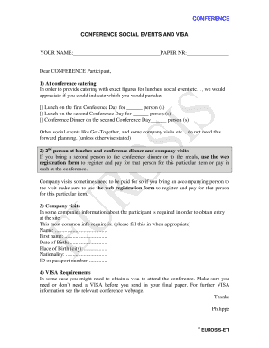 Conference Registration and Visa Form