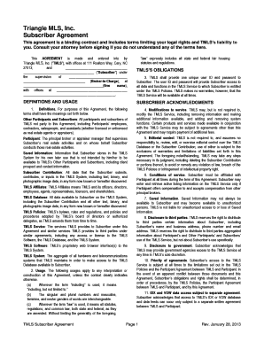 Triangle MLS Subscriber Agreement