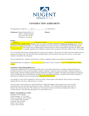 Construction Agreement