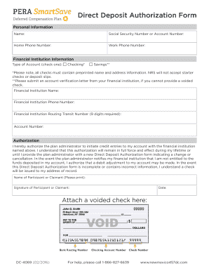 Direct Deposit Authorization Form