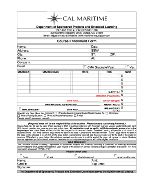 Course Enrollment Form
