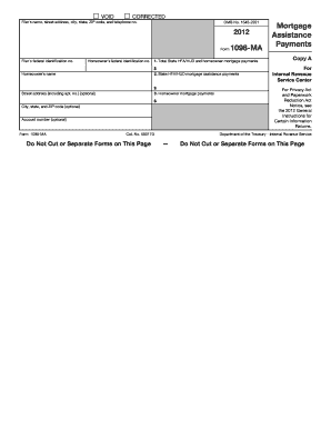 IRS Form 1098-MA 2012