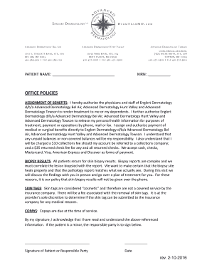 Patient Assignment of Benefits Form
