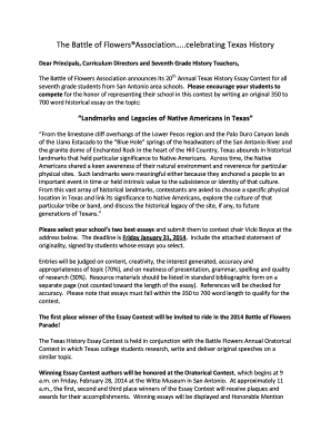 Texas History Essay Contest