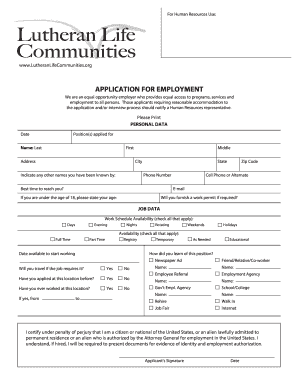 Employment Application Form