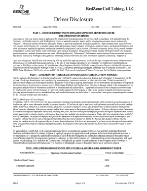 Driver Disclosure and Authorization Form