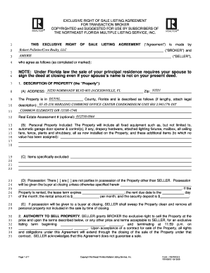 Exclusive Right of Sale Listing Agreement