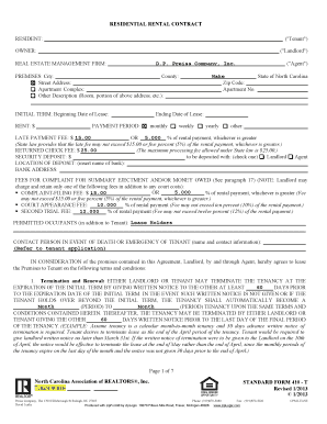 North Carolina Residential Lease Agreement