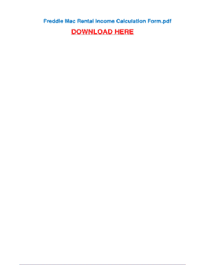 Freddie Mac Rental Income Calculation Form
