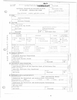 National Register of Historic Places Nomination Form
