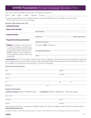 SHRM Foundation Annual Campaign Donation Form