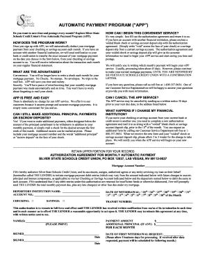Silver State Schools Credit Union Automatic Payment Program Authorization