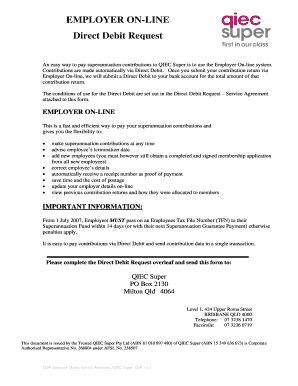 Direct Debit Request Form