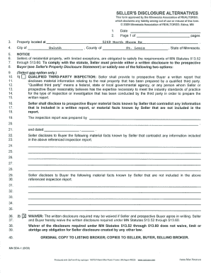 Seller's Disclosure Alternatives