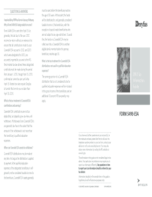 Form 5498-ESA Coverdell ESA Contribution Report