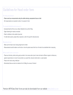Head Order Form