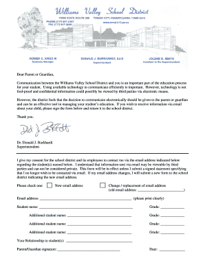 School District Email Consent Form