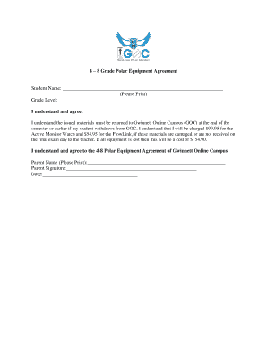 4-8 Grade Polar Equipment Agreement