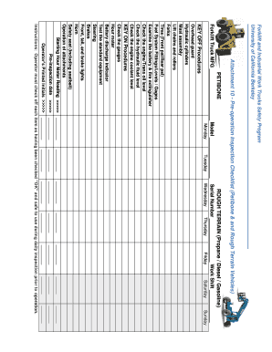 Forklift Pre-Operation Inspection Checklist