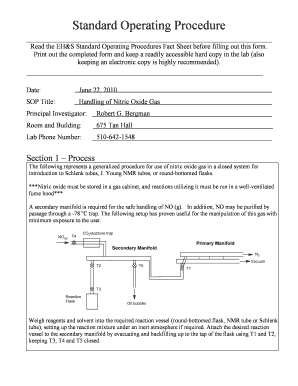 Standard Operating Procedure - ehsberkeleyedu - ehs berkeley