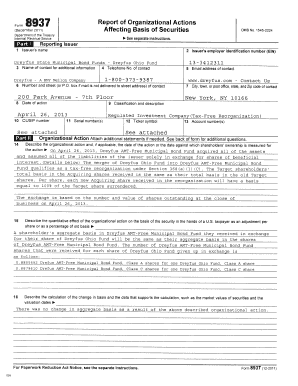 IRS Form 8937 Organizational Action